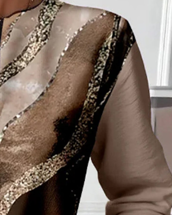 Diana™ | Vintage Half-Zip Printed Sweater