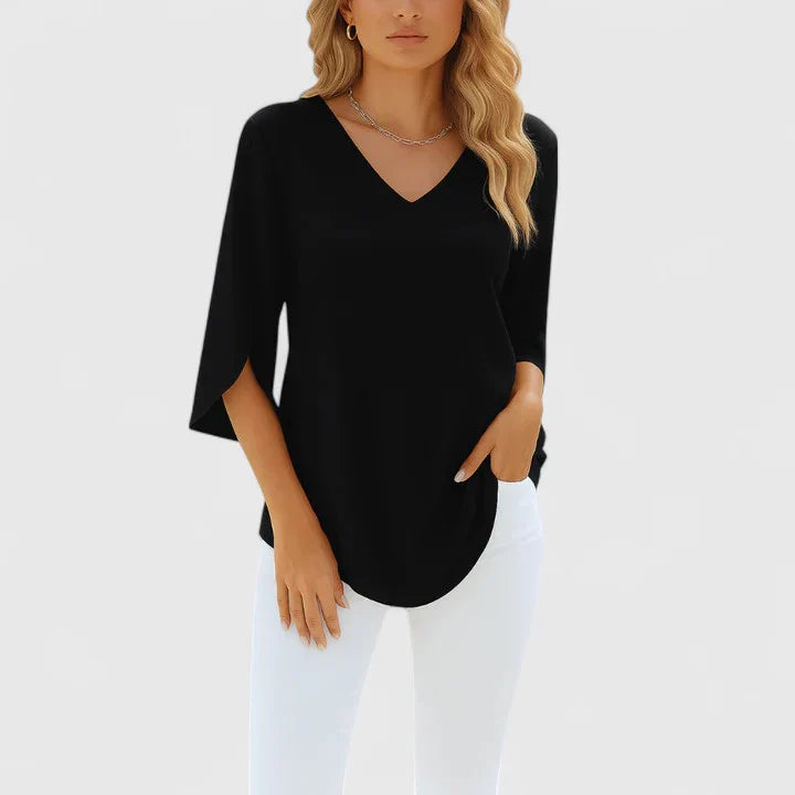 Violetta™ | Sophisticated V-Neck Blouse