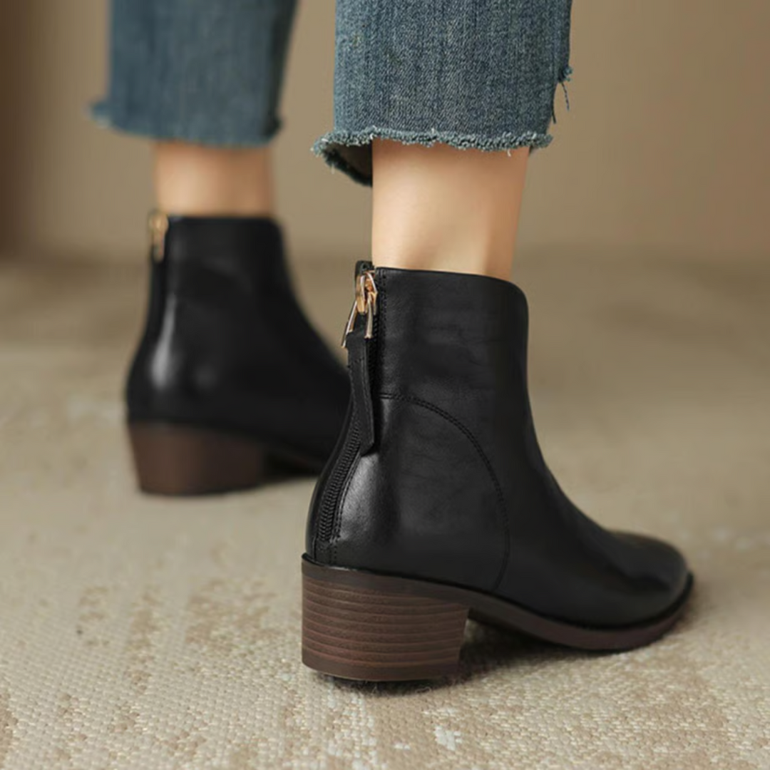 Lily| Luxury Ankle Boots with Low Heel