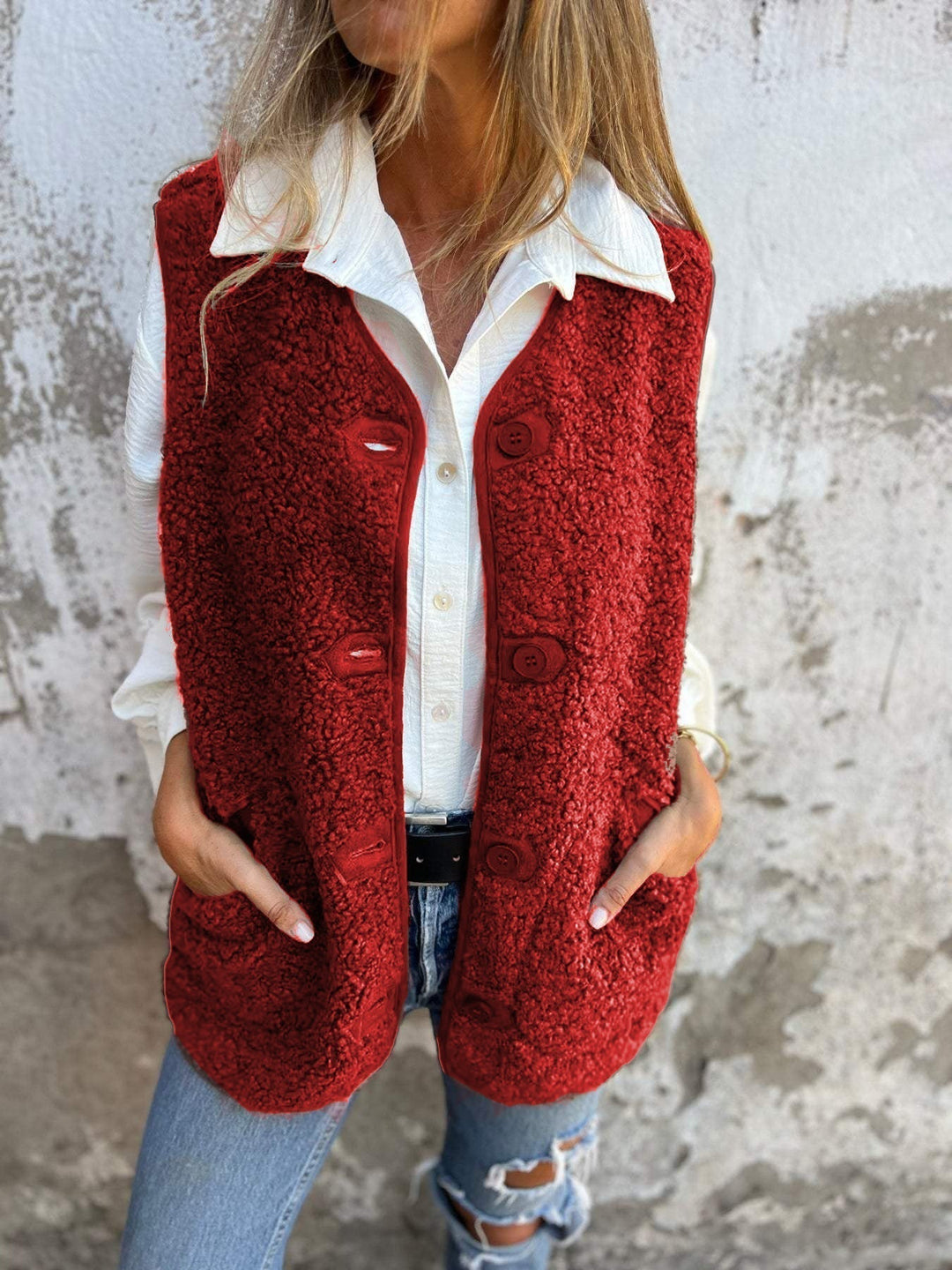 Sophia | Button-Down Short Warm Vest