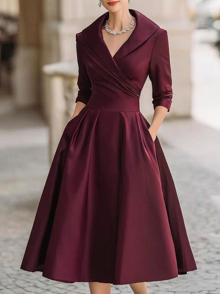 Eliana | Satin Midi Dress