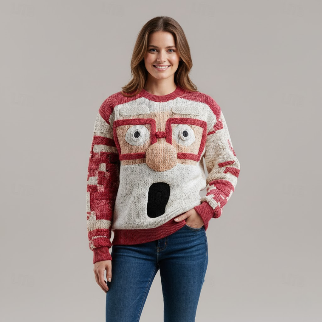 Petra | 3D Santa Expression Knit Sweater