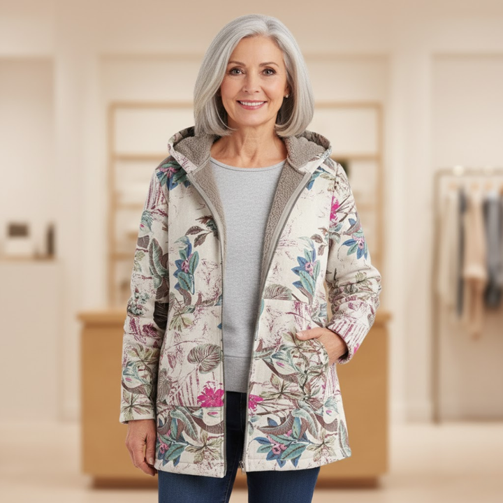 Sophia | Elegant Floral Fleece Jacket
