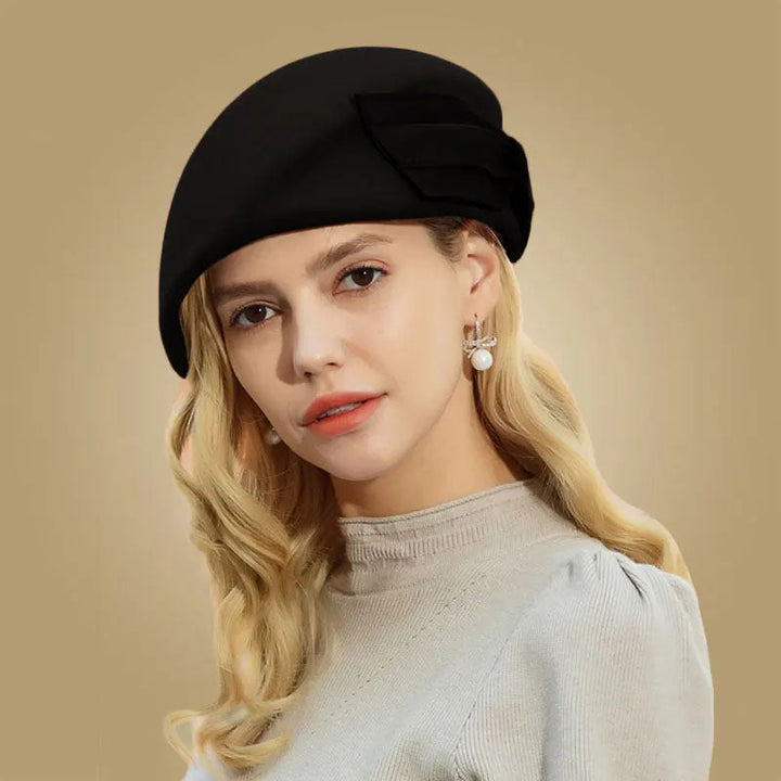 Claudette Wool Bow Beret