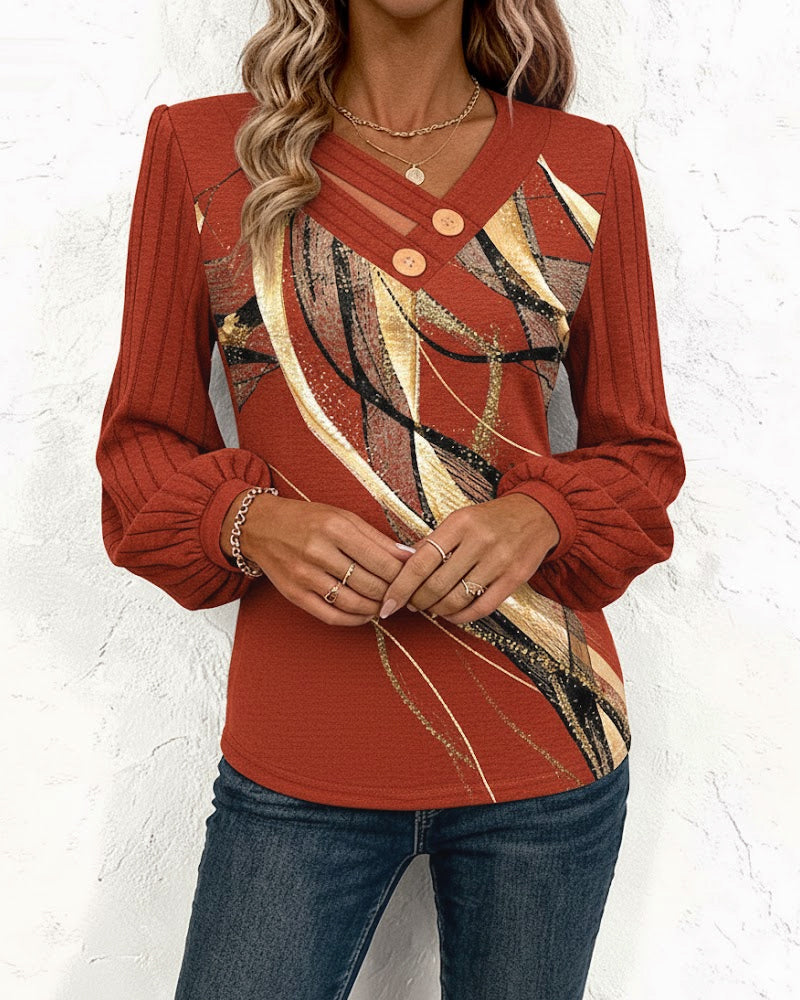 Striped Lantern Sleeve Top