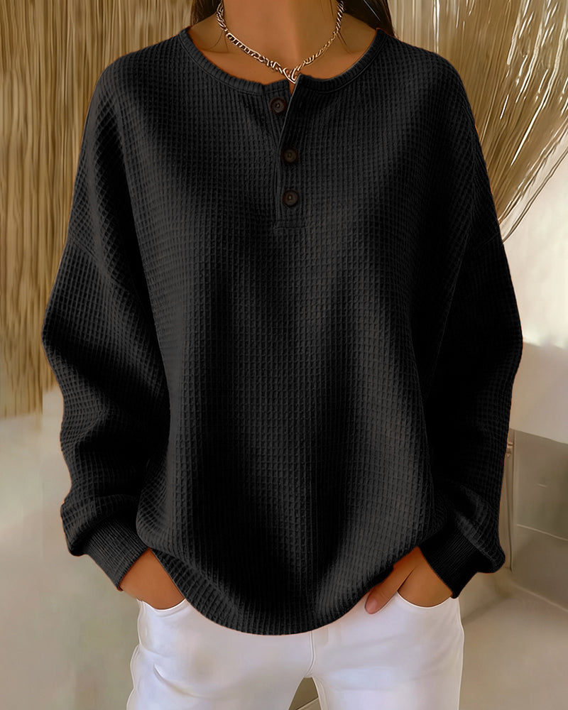 Casual Trendy Solid Color Long Sleeve Sweatshirt