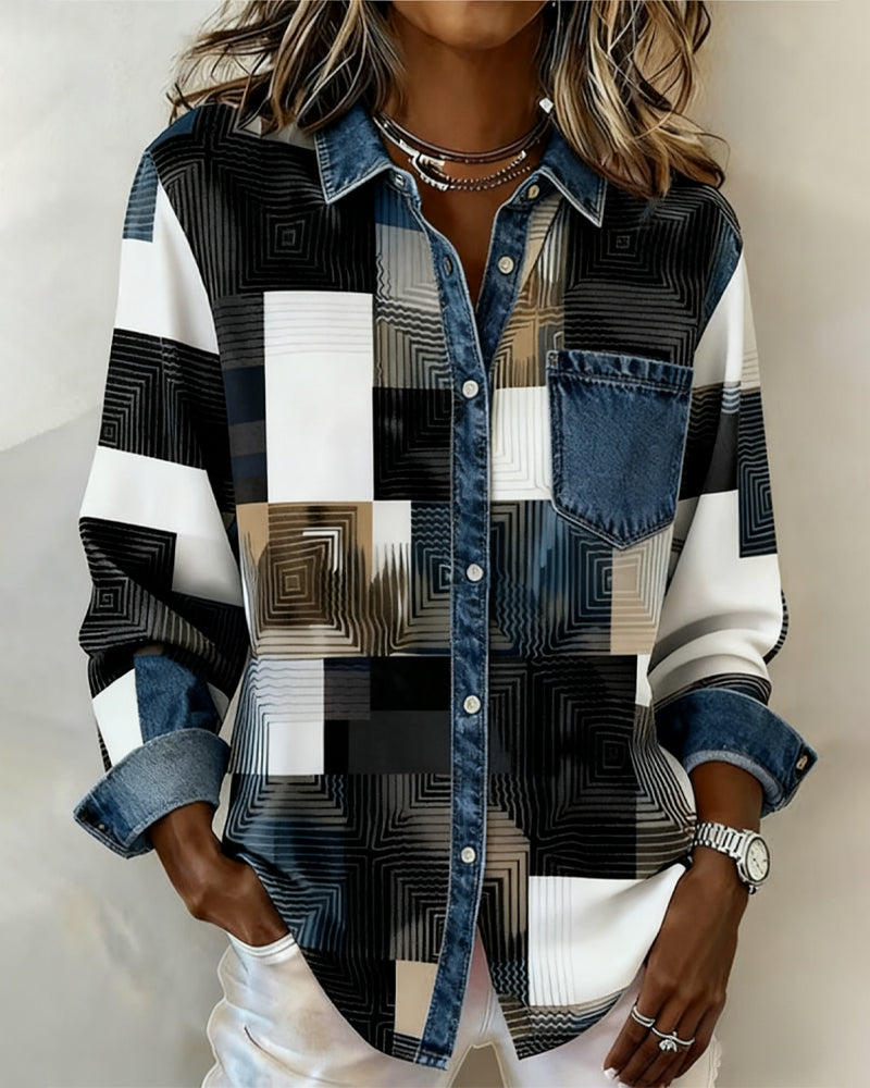 Color Block Shirt Fashionable