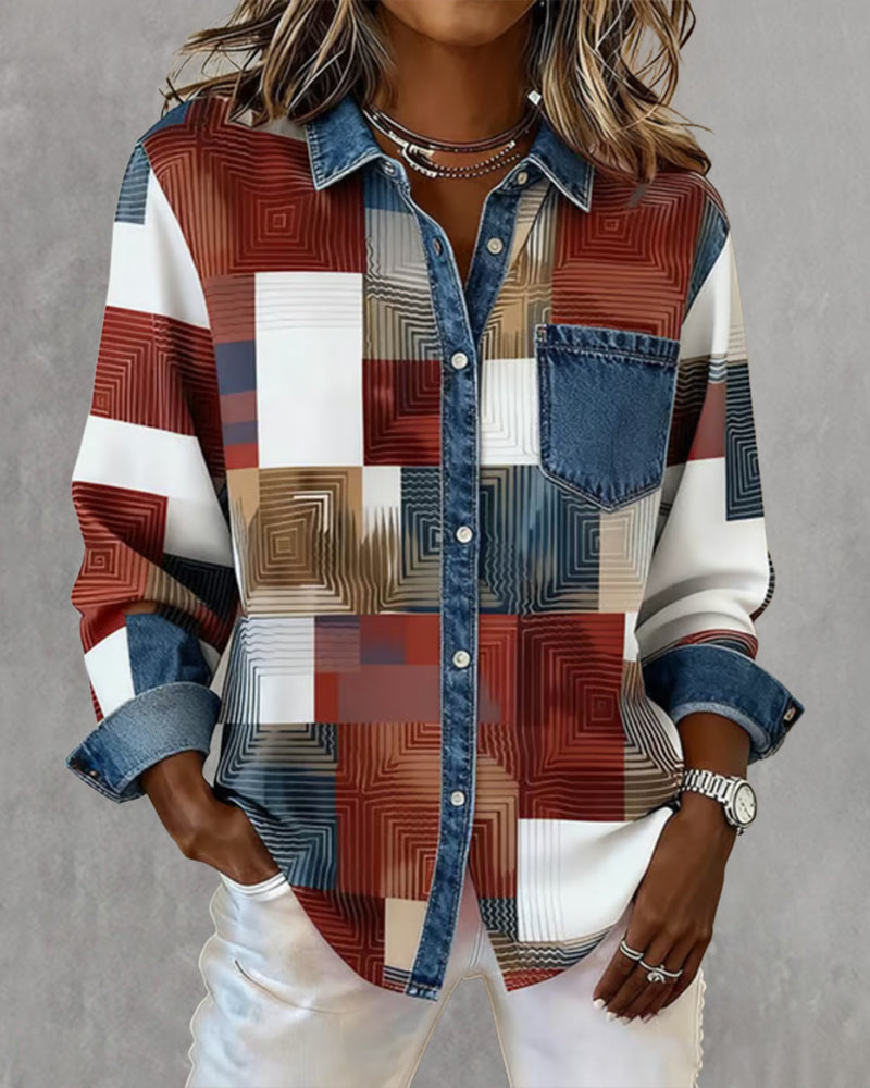 Color Block Shirt Fashionable