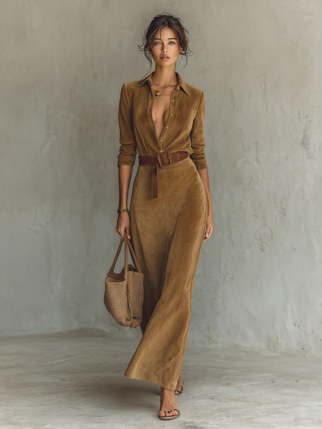 Joanne | Long Suede Dress