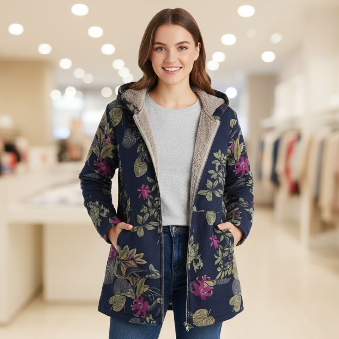 Sophia | Elegant Floral Fleece Jacket