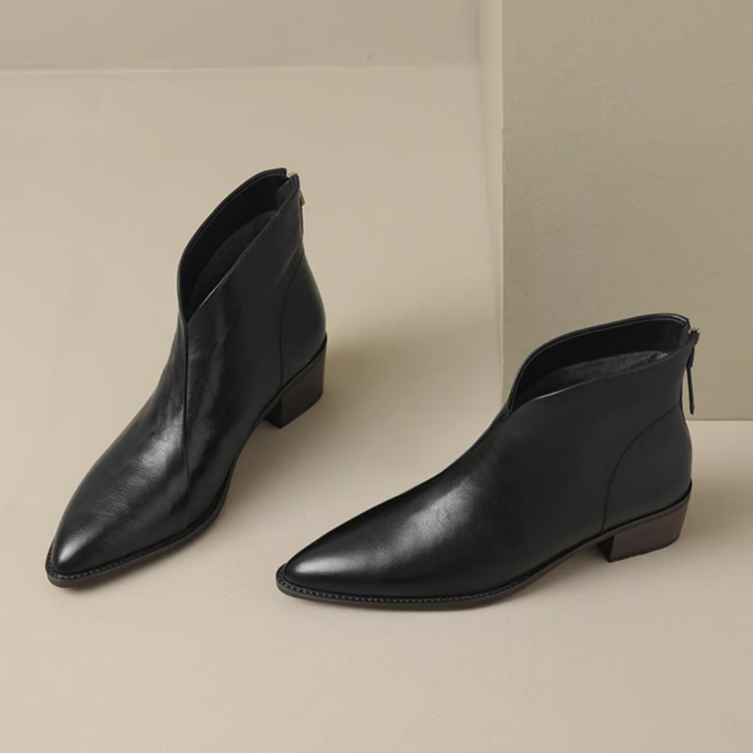 Lily| Luxury Ankle Boots with Low Heel