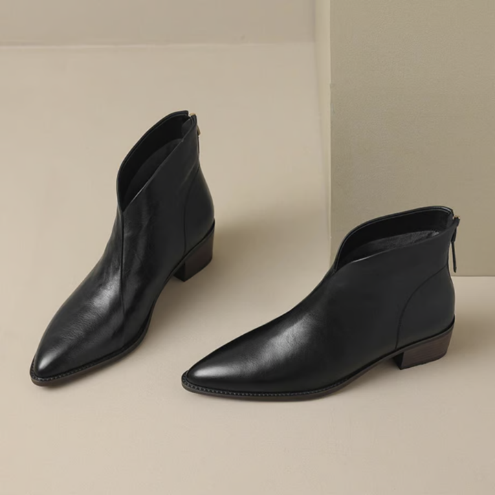Lily| Luxury Ankle Boots with Low Heel