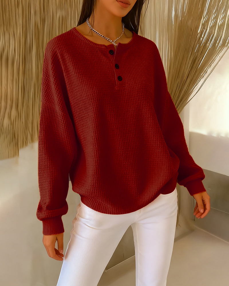 Casual Trendy Solid Color Long Sleeve Sweatshirt