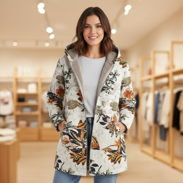 Sophia | Elegant Floral Fleece Jacket