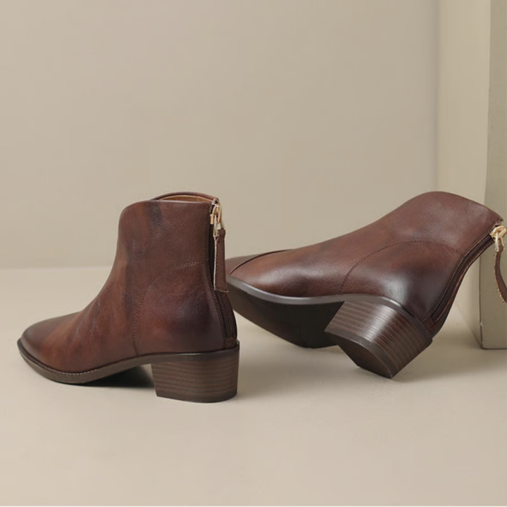 Lily| Luxury Ankle Boots with Low Heel