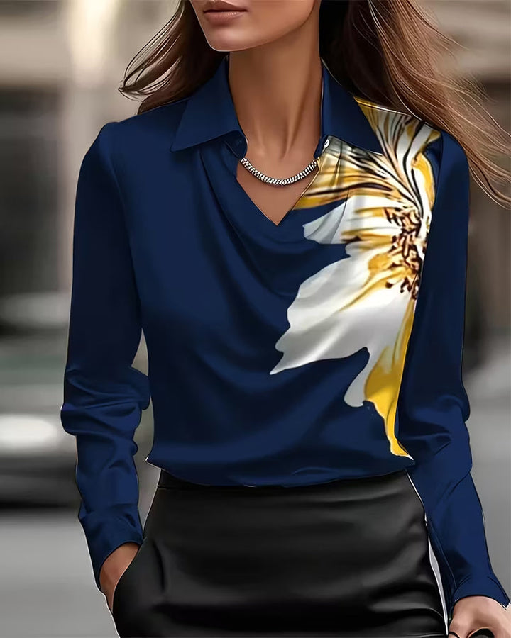 Printed Right Shoulder Reversed Blouse