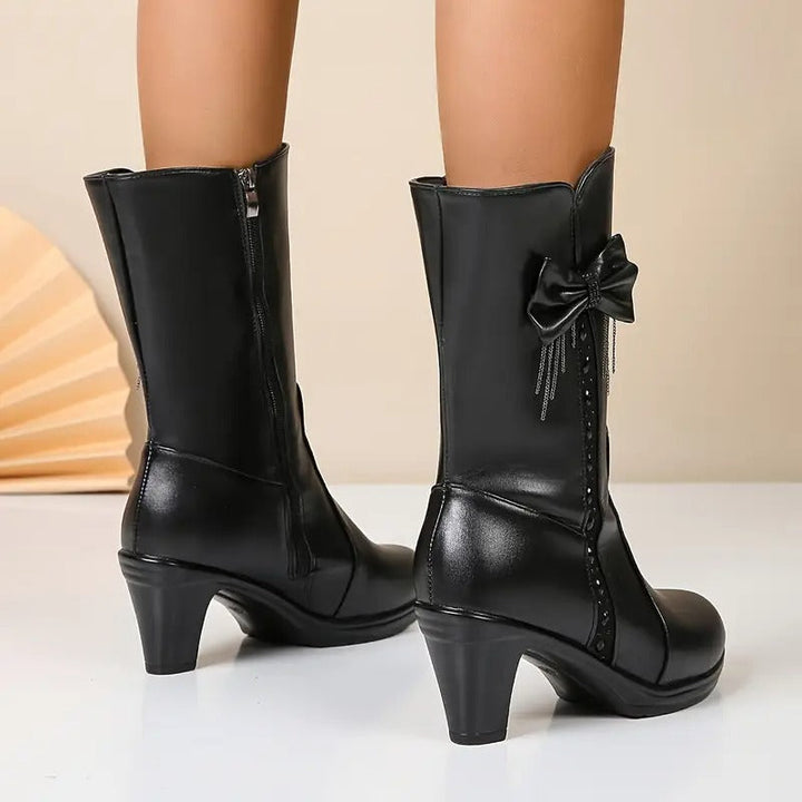 Isabella | Vintage Bow Leather Boots