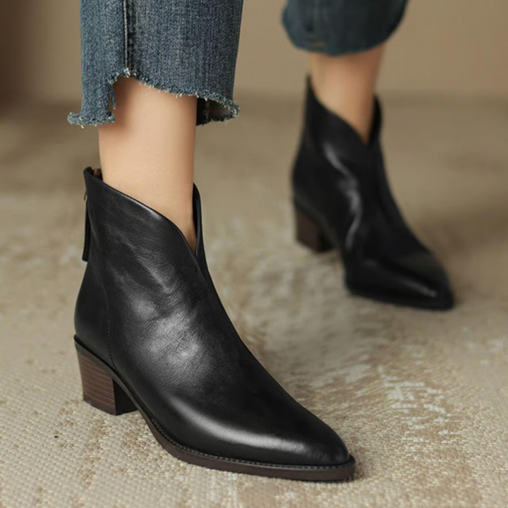 Lily| Luxury Ankle Boots with Low Heel