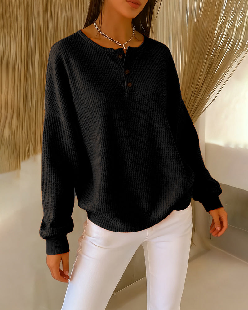 Casual Trendy Solid Color Long Sleeve Sweatshirt