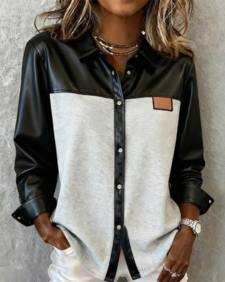 Reversible Patchwork Leather Shirt