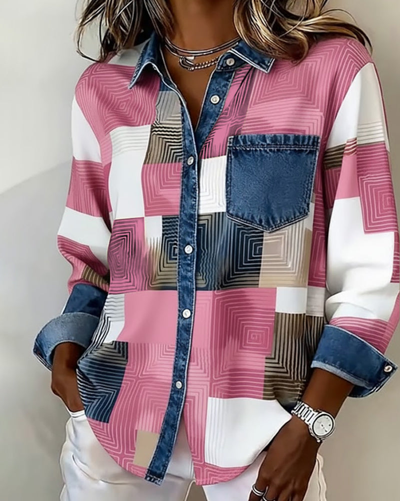 Color Block Shirt Fashionable