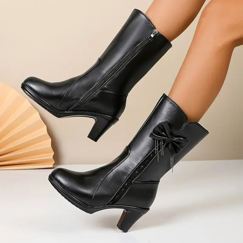 Isabella | Vintage Bow Leather Boots