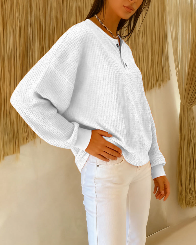 Casual Trendy Solid Color Long Sleeve Sweatshirt