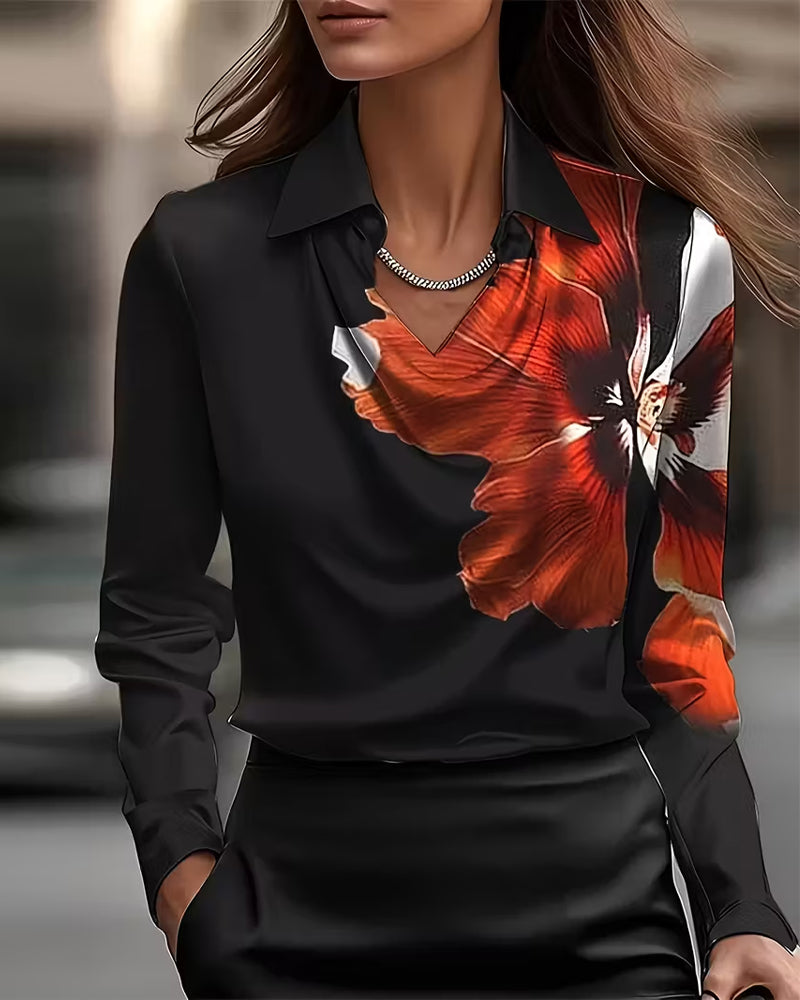 Printed Right Shoulder Reversed Blouse
