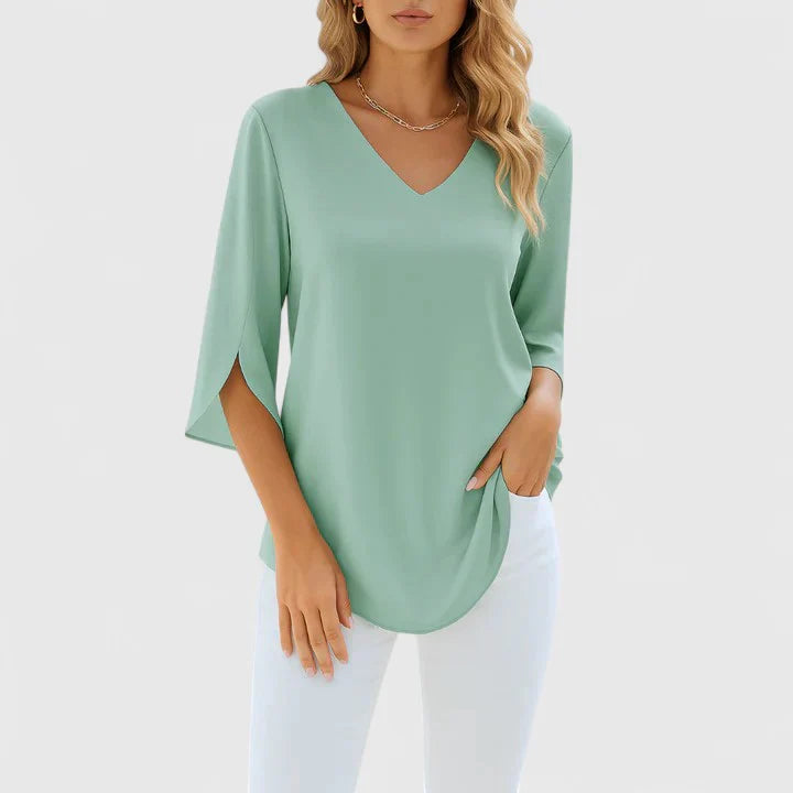 Violetta™ | Sophisticated V-Neck Blouse