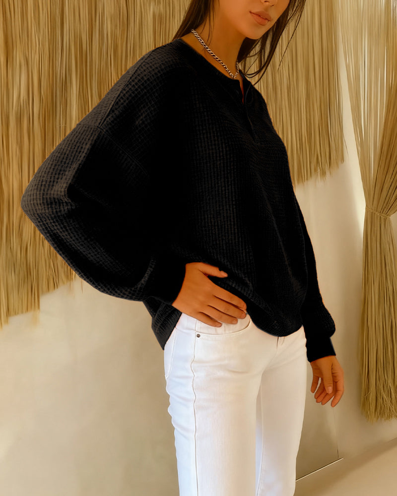 Casual Trendy Solid Color Long Sleeve Sweatshirt