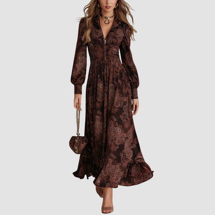 Mia | Boho Zippered Maxi Dress