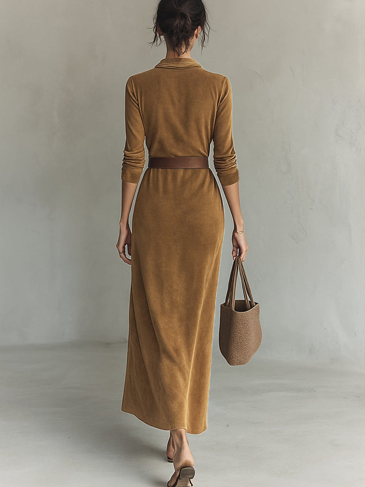 Joanne | Long Suede Dress