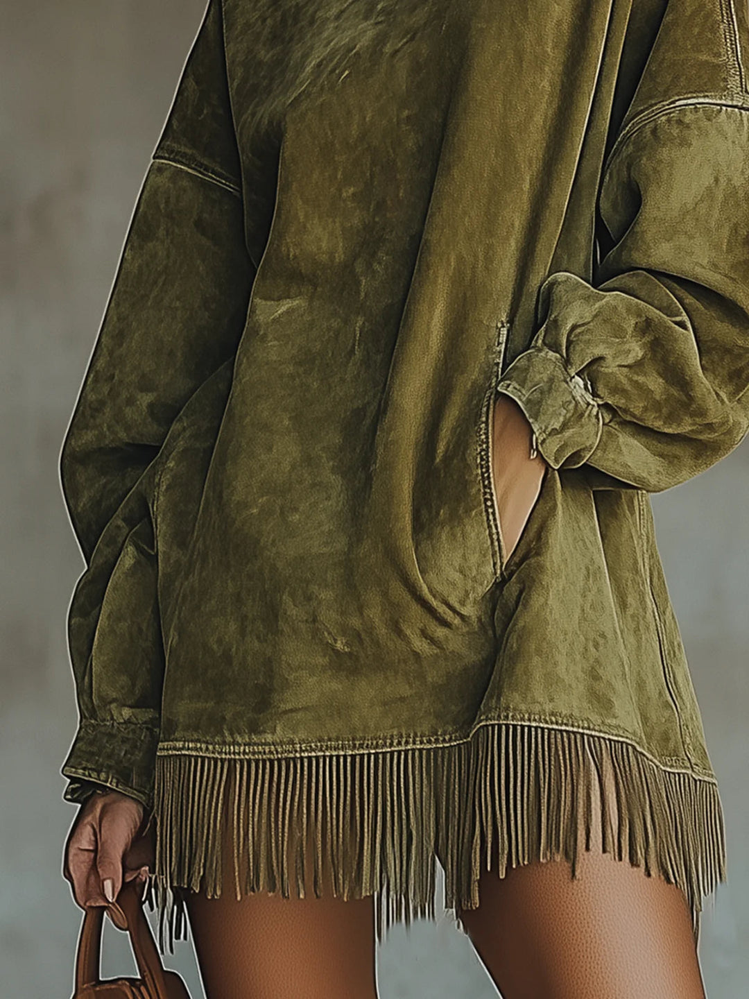 Faja | Cozy Suede Fringe Dress