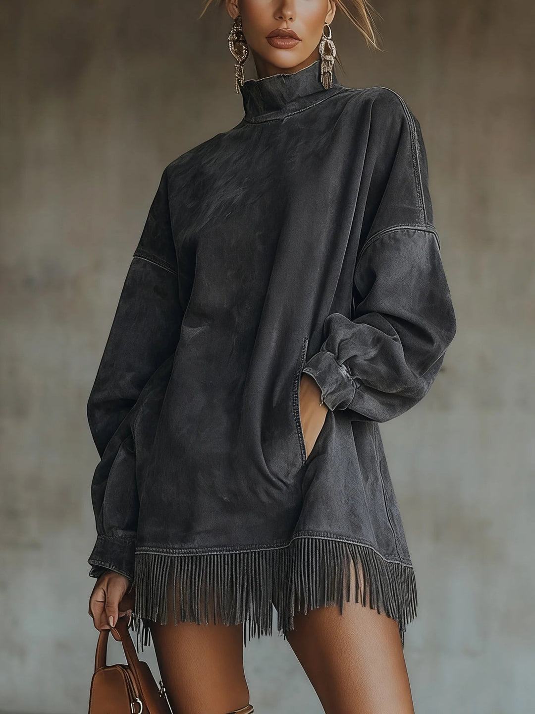 Faja | Cozy Suede Fringe Dress