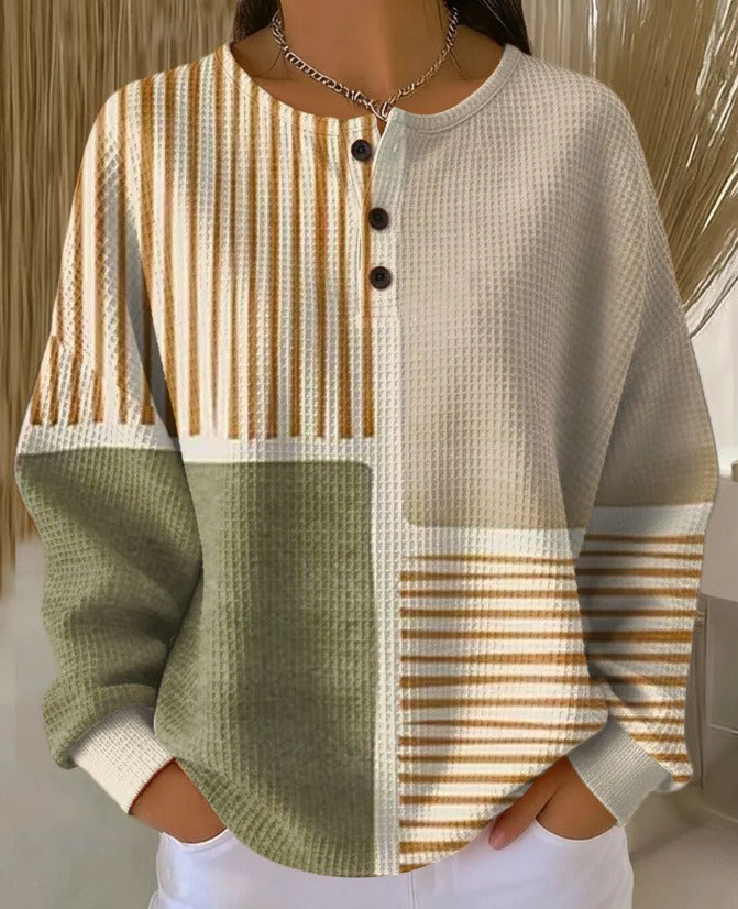 Hazel | Cozy Waffle Knit Henley