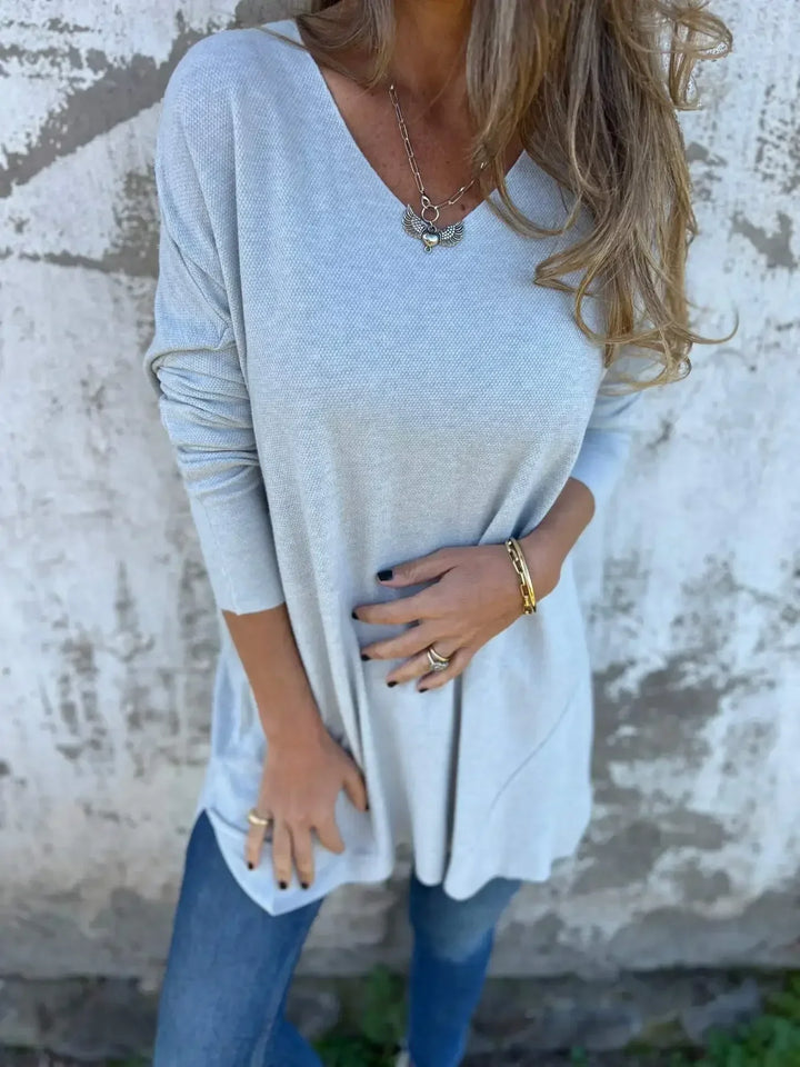Hazel | Relaxed V-Neck Knit Tunic