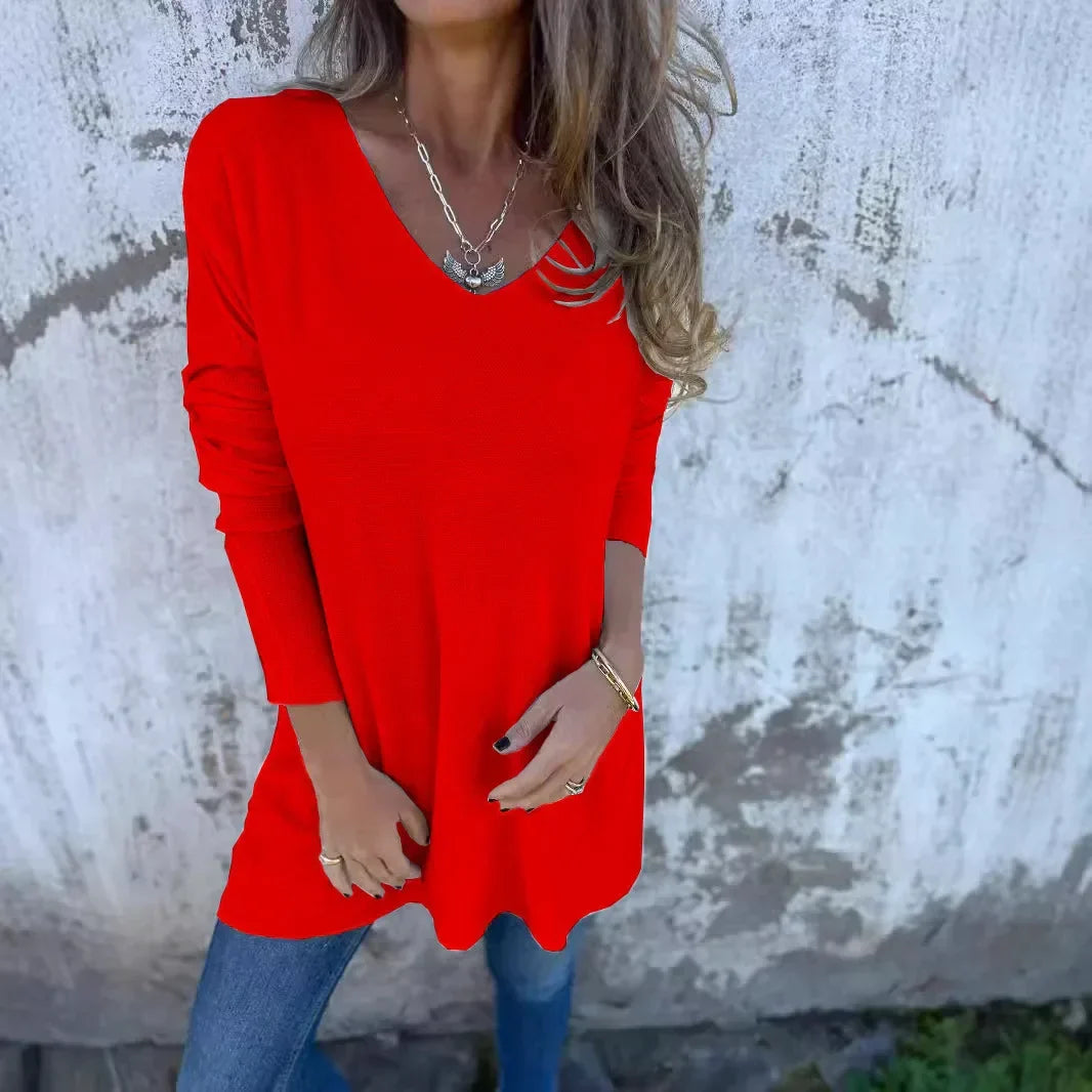 Hazel | Relaxed V-Neck Knit Tunic