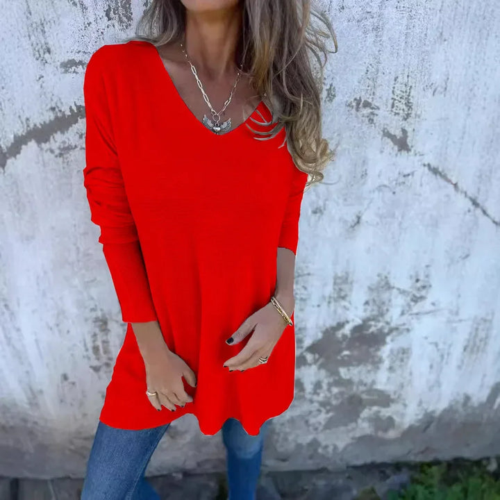 Hazel | Relaxed V-Neck Knit Tunic