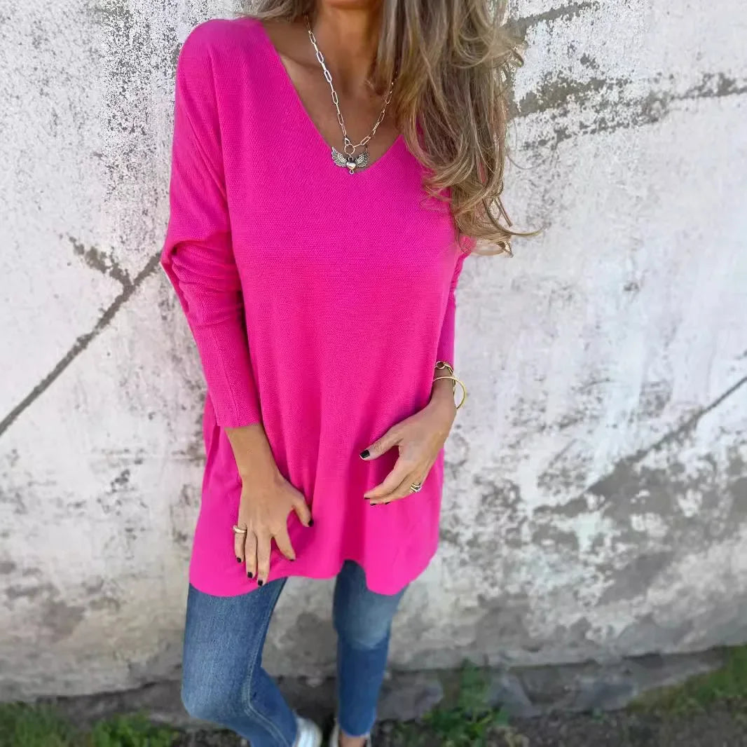 Hazel | Relaxed V-Neck Knit Tunic