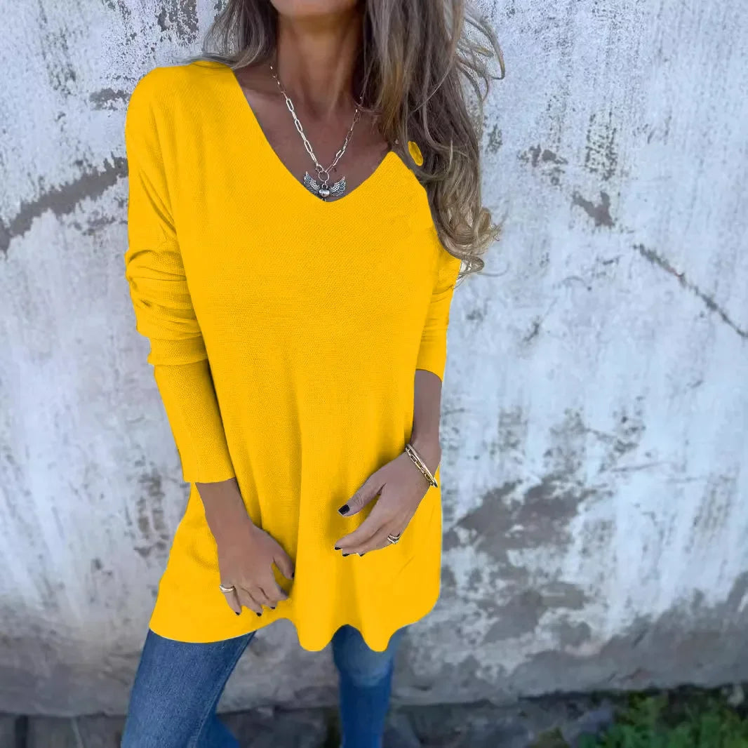 Hazel | Relaxed V-Neck Knit Tunic