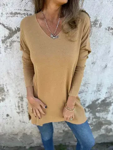 Hazel | Relaxed V-Neck Knit Tunic