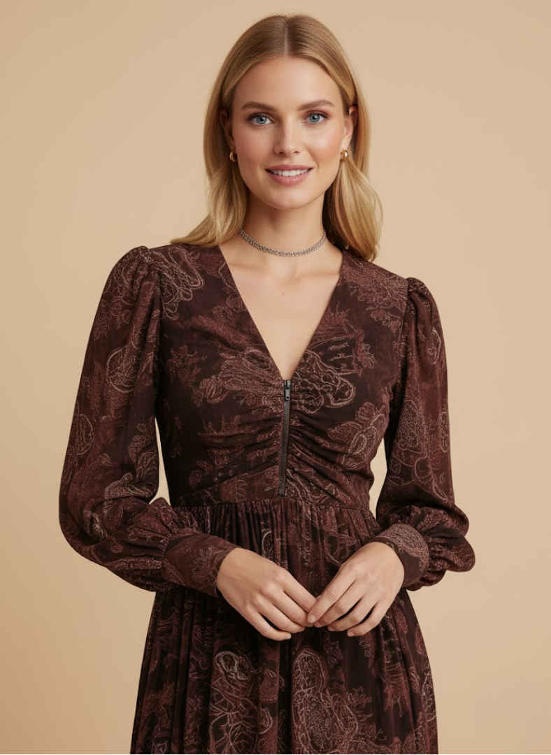 Mia | Boho Zippered Maxi Dress