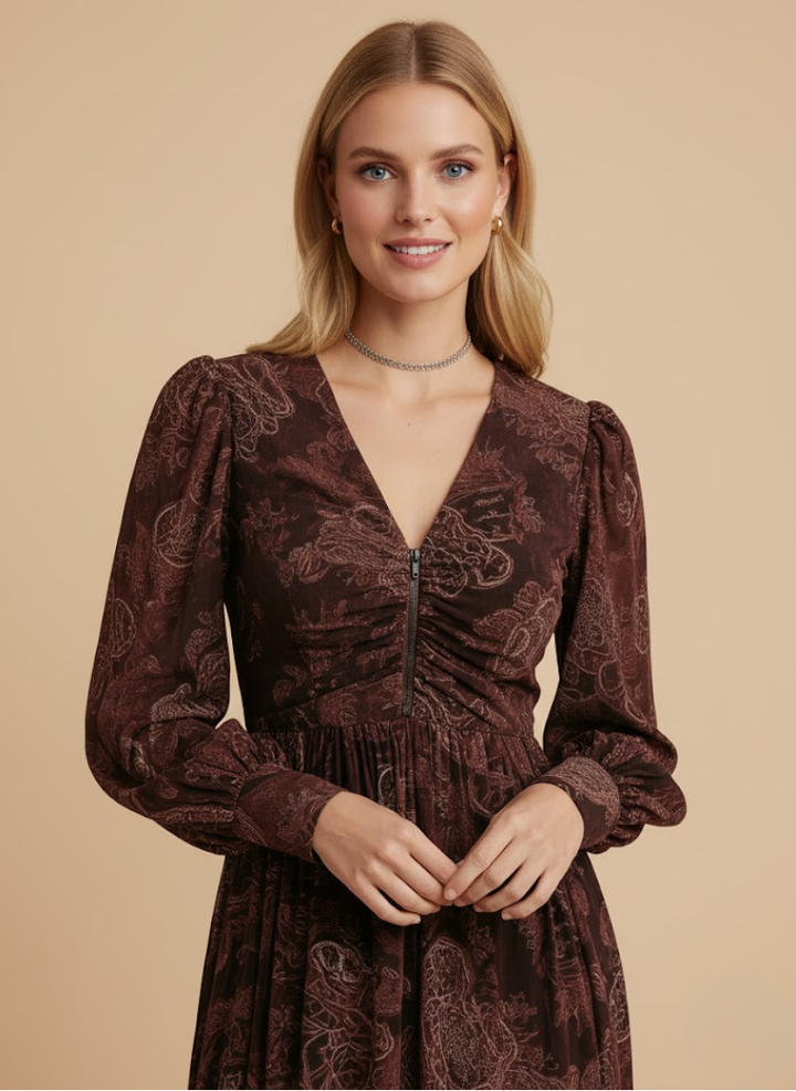 Mia | Boho Zippered Maxi Dress