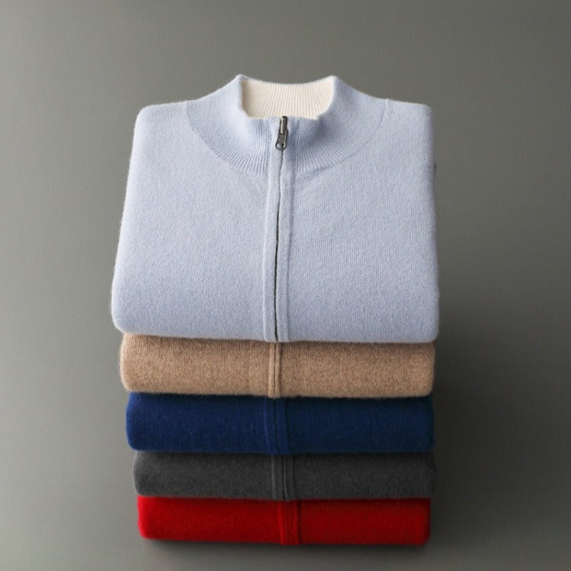 NOAM CASHMERE ZIP CARDIGAN