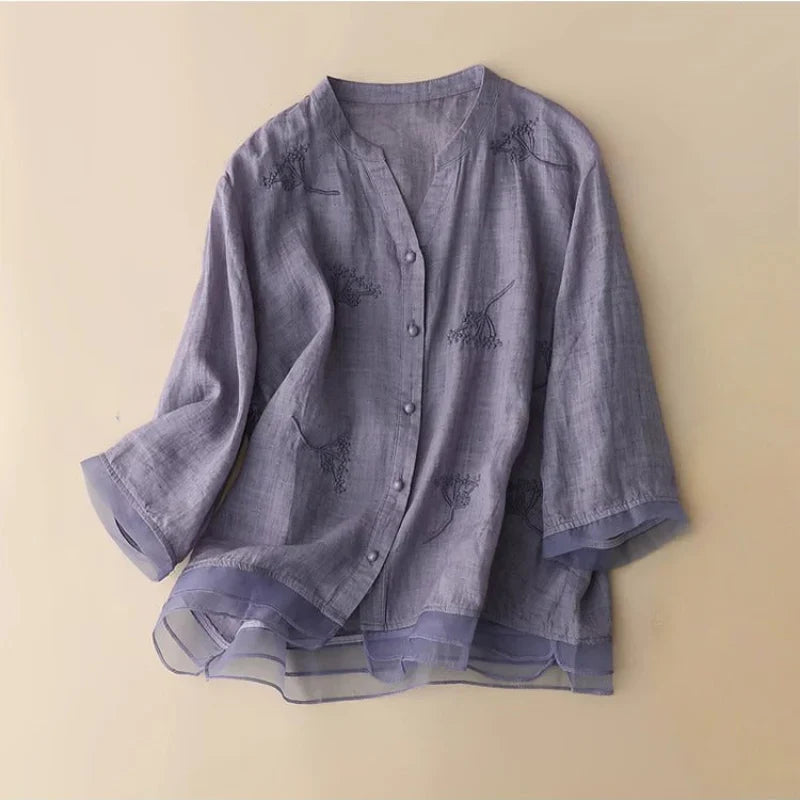 RISA LINEN BLOUSE