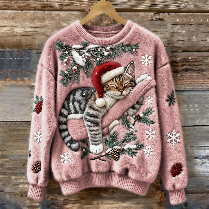Olivia | Holiday Cat Plush Sweater