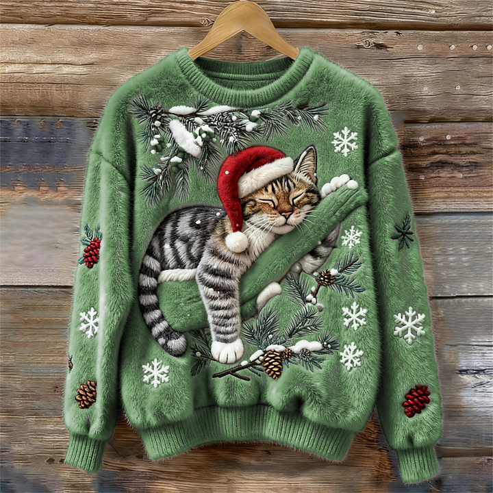 Olivia | Holiday Cat Plush Sweater
