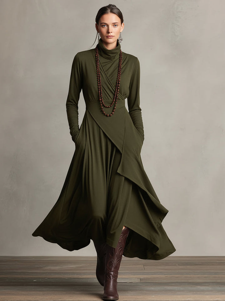 Nancy | Asymmetric Draped Maxi Dress