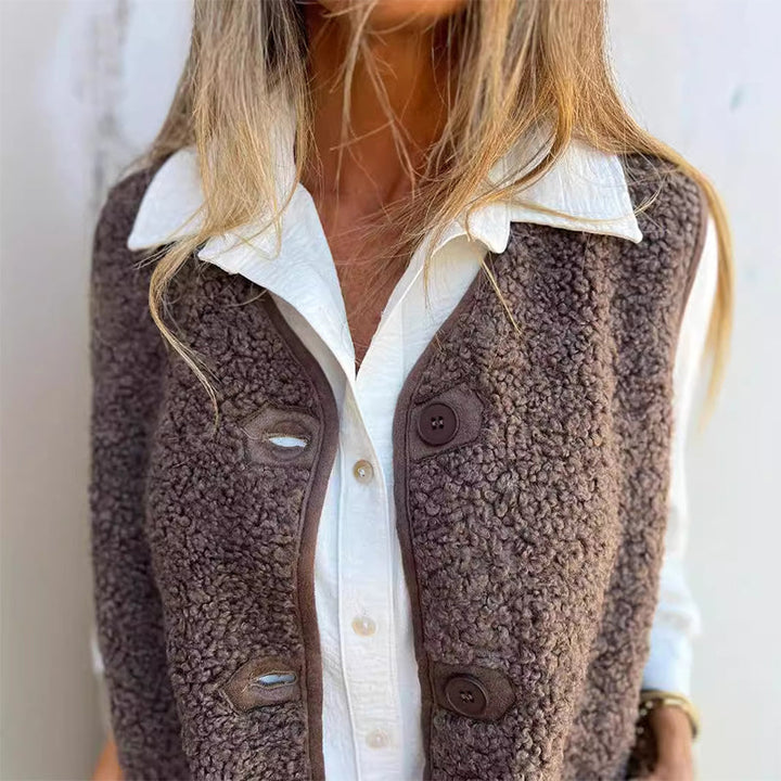Sophia | Button-Down Short Warm Vest